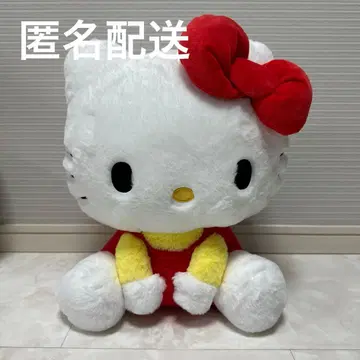 미사용 새상품 헬로키티 앉은 인형 GJ 리본 빨간색 봉제 인형 라우완