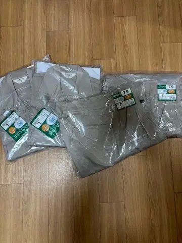 SA-ONE 베이지 작업옷 상하의 세트 2세트 면 100% 미사용 새상품