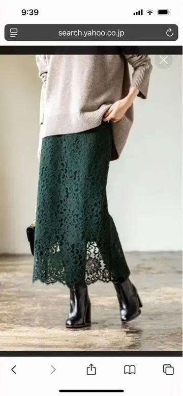 노블 리버 레이스 스커트 그린 38