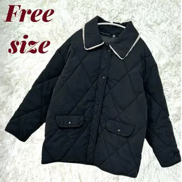 2way 보아 옷깃 블랙 퀼팅 자켓 프리 사이즈