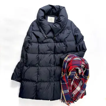 새상품급 ef-de 에프데 다운 코트 네이비 15 빅 사이즈 숄카라