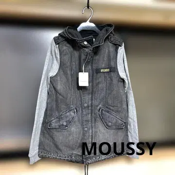 새상품 MOUSSY 마우지 데님 맨투맨 블루종