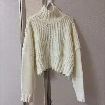 ENVYM 니트 하이넥 화이트 여성용