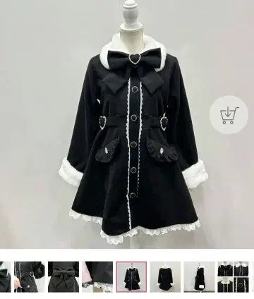 DearMyLove 블랙 코트 LL 사이즈 리즈리사 지뢰계 양산