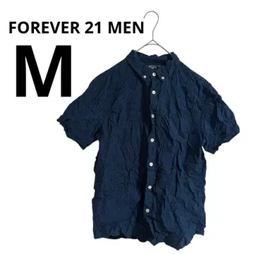 FOREVER 21 MEN [ M ] 네이비 도트 무늬 반팔 셔츠