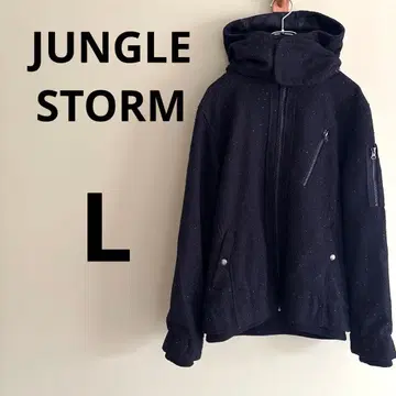 JUNGLE STORM 정글 스톰 블루종 후드 블랙 컬러풀 L