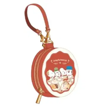 새상품 택 포함 스누피 라운드 마카롱 파우치 얼그레이 러브&스위츠