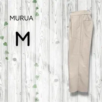 무루아 MURUA 턱 와이드 팬츠 허리밴딩 무지 베이지