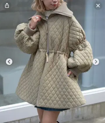 ciaopanic 리브 부착 드로스트 퀼팅 자켓 카키