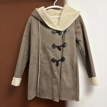 페이크 무스탕 더플 코트