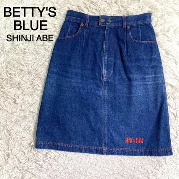 BETTY'S BLUE SHINJI ABE 무릎 기장 데님 스커트