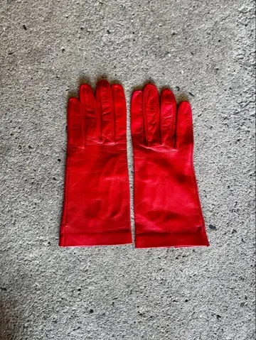 이탈리아제 고급 가죽 가죽 장갑 빨간색 레드