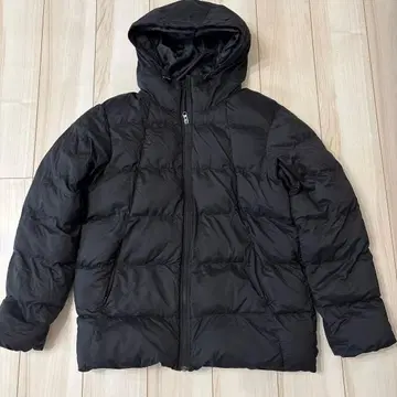 GU 후드 부착 블랙 다운 자켓 XL