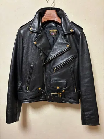 vanson C2 가죽 더블 라이더 자켓 38