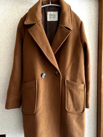 세실 맥비 브라운 체스터 코트 더블 브레스트 M