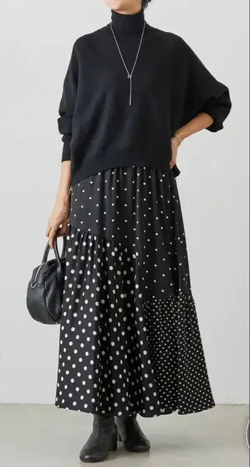 BEARDSLEY 도트 무늬 롱 스커트 사이즈 0