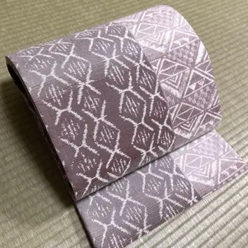 순수 실크 후쿠로 오비 [ 라인 카스리 무늬 ]