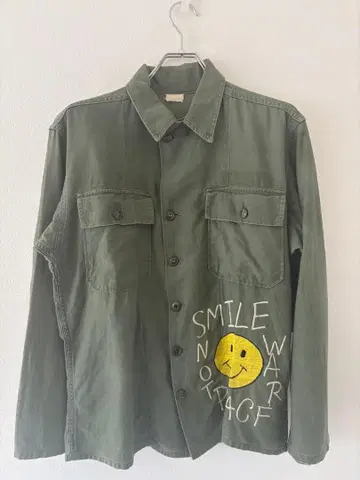 60s70s 빈티지 밀리터리 셔츠 유틸리티 셔츠 자수