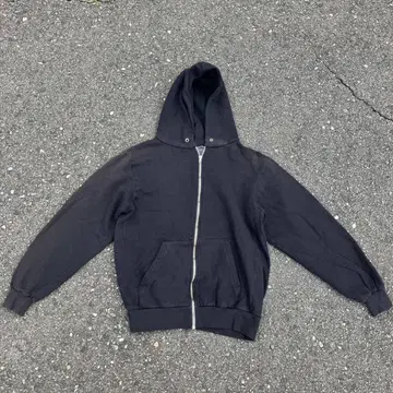 70s-선 페이드 후드티 빈티지 블랙 풀 집업