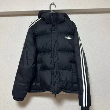 NERDY 다운 자켓 블랙 스트라이프