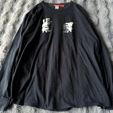 CUNE 토끼 분신 그래픽 긴팔 티셔츠 XL 블랙 큔 남성용