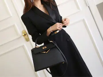 어반 시크 트렌드 원피스 코트 블랙