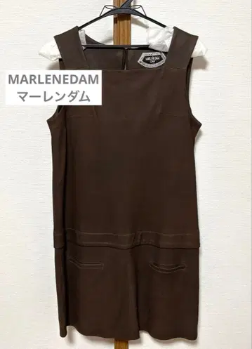 MARLENEDAM 브라운 슬리브리스 원피스