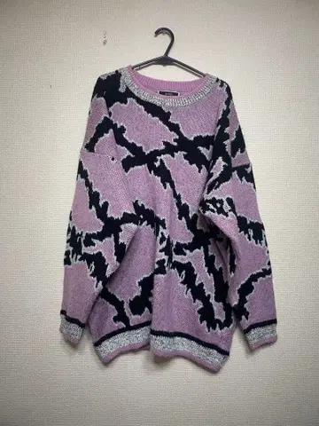 Jouetie 니트 스웨터 oversize 핑크 블랙 컬러