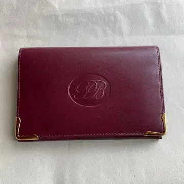 Pino Betti 천연 가죽 버건디 명함지갑