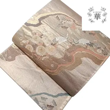 1890 화 후쿠로 오비 학 꽃 새 금