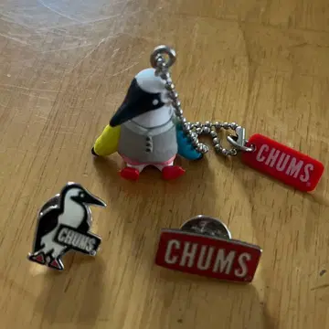 CHUMS 참스 핀 배지와 가챠 키링 세트