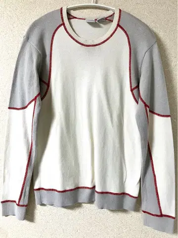 아르마니 익스체인지 니트 코튼 긴팔 XS 화이트 그레이