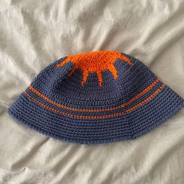 바이컬러 태양 무늬 버킷햇
