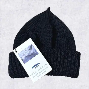 INIS MEAIN 알파카 니트 캡 블랙 아일랜드 제조