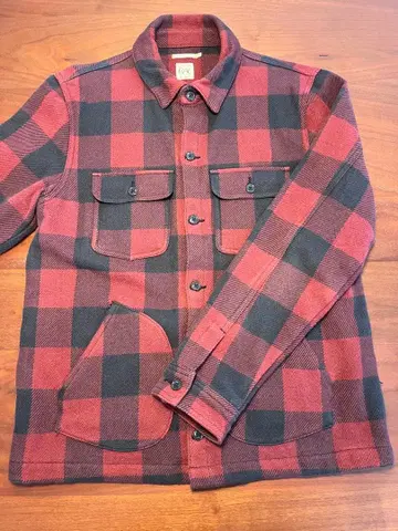 RAL 빨간색과 블랙 체크 플란넬 자켓