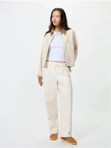 UNIQLO 턱 와이드 팬츠 코튼