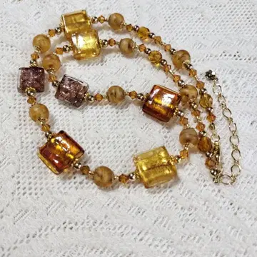 베네치안 유리 목걸이, 47cm, 전체 길이 53cm