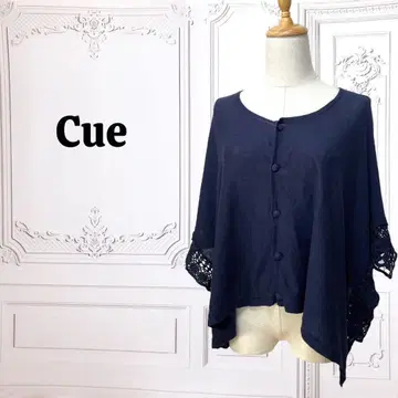 [큐] 니트/판초 가디건 [F] 네이비 무지 크로 셰 뜨개질