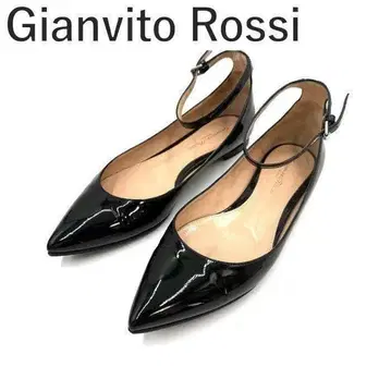 잔비토 로시 Gianvito Rossi 플랫 펌프스 에나멜 블랙