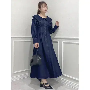 dazzlin 다즐린 빅 칼라 레이스업 원피스