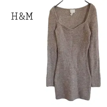 에이치앤엠 H&M 멜란지 니트 미니 원피스 타이트 부드러운 여성스러운