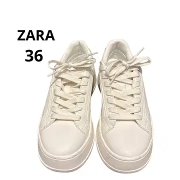 ZARA 자라 플랫폼 스니커즈 화이트 36