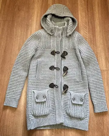 Bark 후드 부착 그레이 더플 코트 S