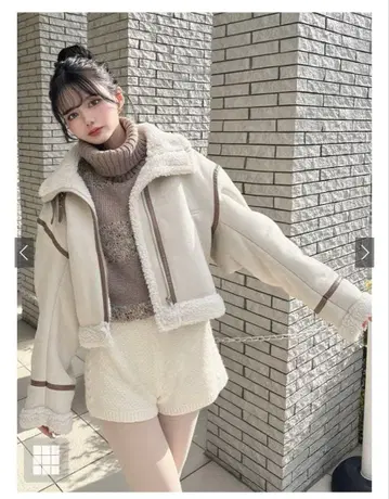 grl 숏 기장 보아 무스탕 자켓 [ k9058b ]