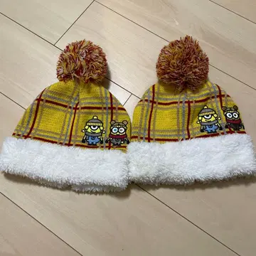USJ 유니버셜 미니언 키즈 니트캡 니트 모자 쌍둥이 형제
