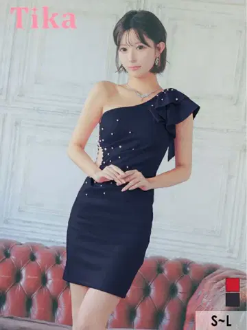 Tika 원숄더 드레스 네이비 M