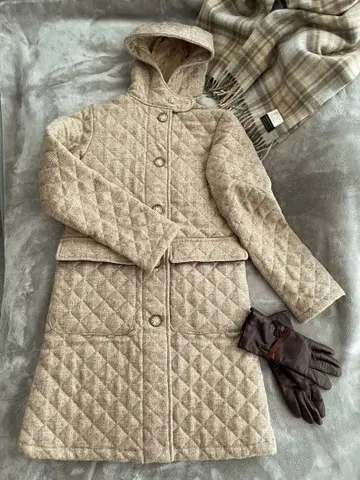 매킨토시 울 후드 코트 34 베이지 Mackintosh