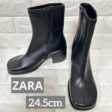 새상품급 ZARA 블록 힐즈 부츠 숏부츠 블랙
