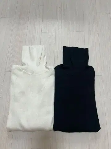메리노 리브 터틀넥 스웨터 2장 세트 유니클로