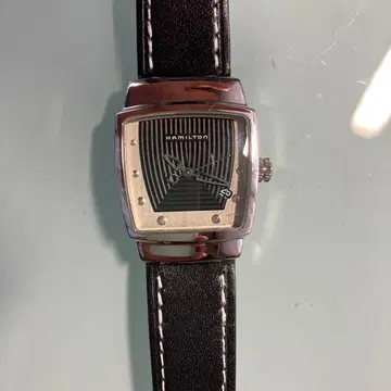 HAMILTON 스퀘어 블랙 가죽 손목시계 해밀턴 에베레스트 새상품급